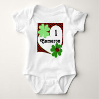 Niedlicher Lady Bug & Clover Leaf 1. Geburtstag Ba