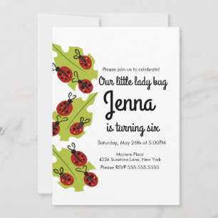 Niedlicher Lady Bug Hand gezogenes Insekt Geburtst