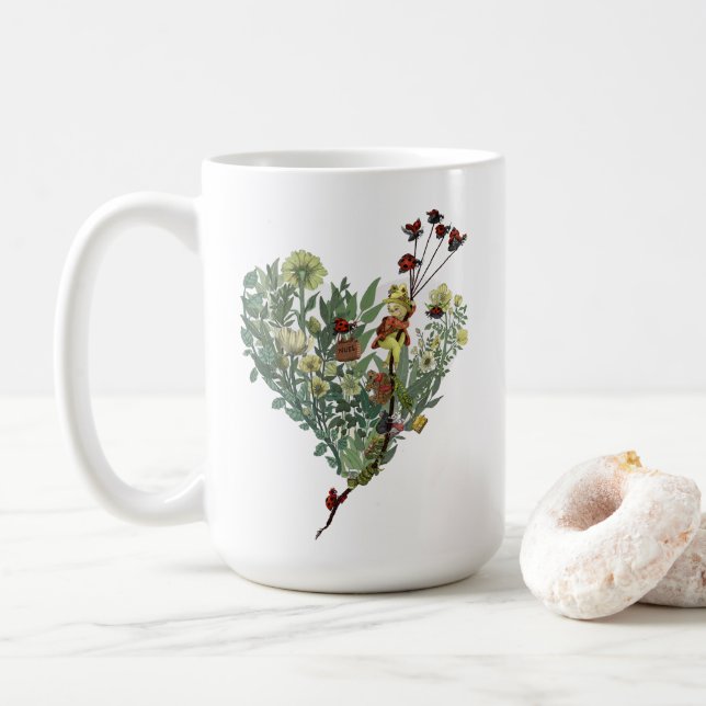 Niedlicher Lady Bug Inspirierend Adventure Quote A Kaffeetasse (Mit Donut)