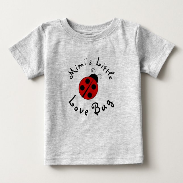 Niedlicher Lady Bug Personalisiert Mimis kleiner L Baby T-shirt (Vorderseite)