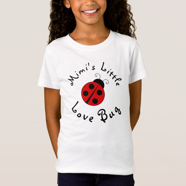 Niedlicher Lady Bug Personalisiert Mimis kleiner L T-Shirt (Vorderseite)