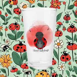 niedlicher Ladybug-Liebhaber fügt Text hinzu Glas