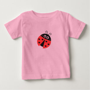 Niedlicher Ladybug mit schwarzen Herzen anstelle v Baby T-shirt