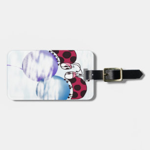 Niedlicher Ladybug und farbenfrohe Balloons Cartoo Gepäckanhänger