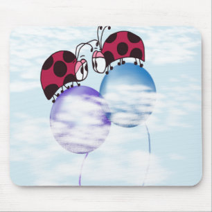 Niedlicher Ladybug und farbenfrohe Balloons Cartoo Mousepad