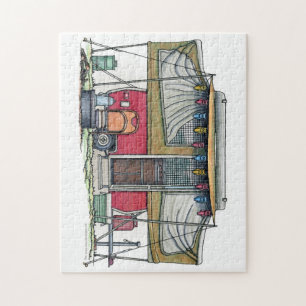 Niedlicher Lagerbewohner-Reise-Anhänger RV Puzzle
