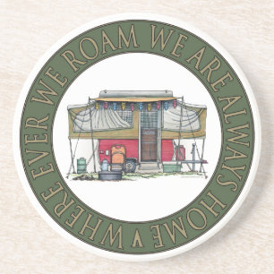 Niedlicher Lagerbewohner-Reise-Anhänger RV Sandstein Untersetzer