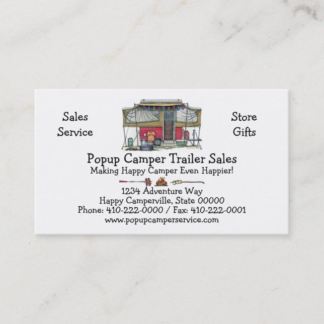 Niedlicher Lagerbewohner-Reise-Anhänger RV Visitenkarte (Vorderseite)
