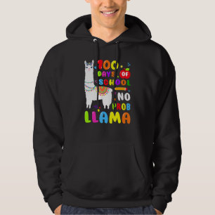Niedlicher Lama 100 Tage No prob 100 Tage der Schu Hoodie