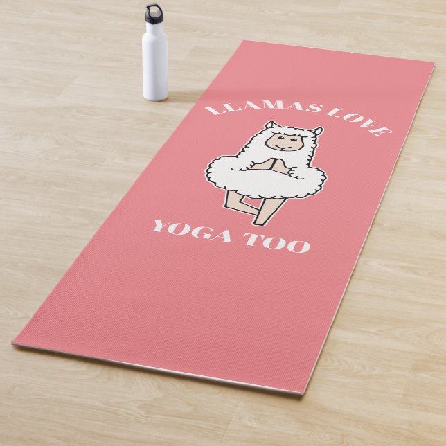 Niedlicher Lama Doing Yoga, Llamas Liebe Yoga Too  Yogamatte (Beispiel)