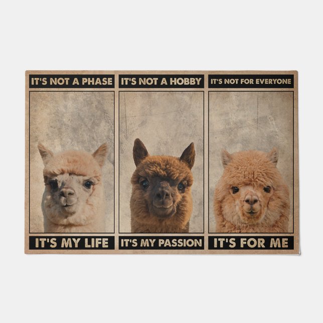 Niedlicher Lama Doormat, Funny Quotes Doormat Fußmatte (Vorderseite)