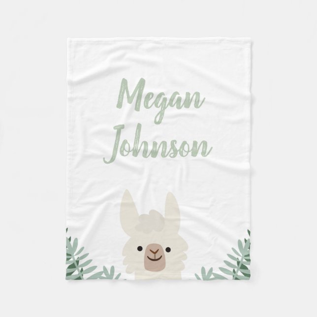 Niedlicher Lama-Fleece-Blanken Fleecedecke (Vorderseite)