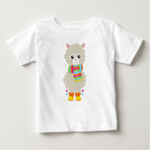 Niedlicher Lama, kleiner Llama, Alpaca, Lama mit S Baby T-shirt