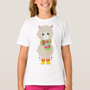 Niedlicher Lama, kleiner Llama, Alpaca, Lama mit S T-Shirt