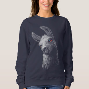 Niedlicher Lama mit schwarzem Hintergrund Sweatshirt