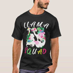 Niedlicher Lama-Platz kein Drama floral und farben T-Shirt