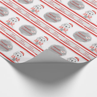 Niedlicher Lama Weihnachtsmannmütze Weihnachten Geschenkpapier