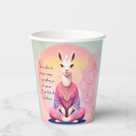 Niedlicher Lama-Yoga-Praktiker-Fantasie-Text Pappbecher