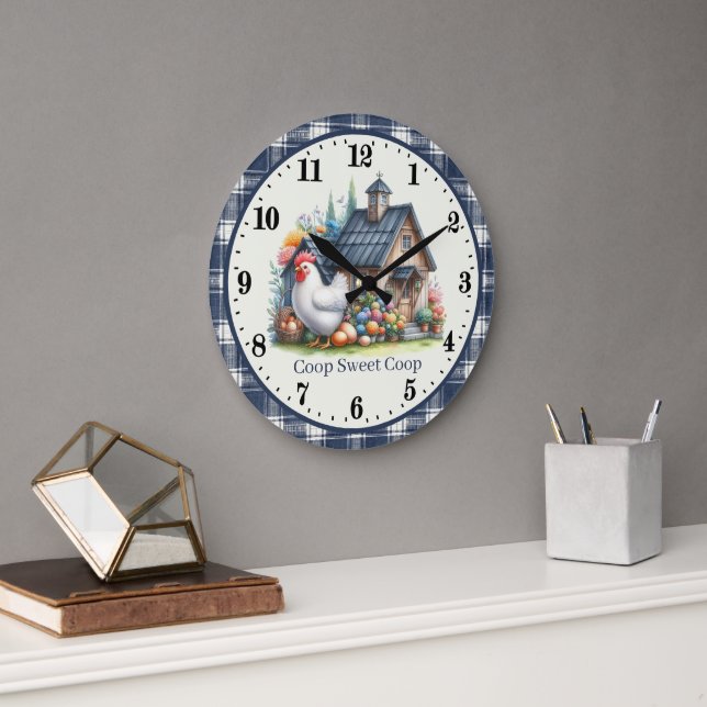 Niedlicher Länderüberwurfcode Große Wanduhr (Büro)
