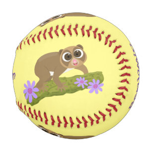 Niedlicher, langsamer Lorbeer auf Zweig-Cartoon Baseball
