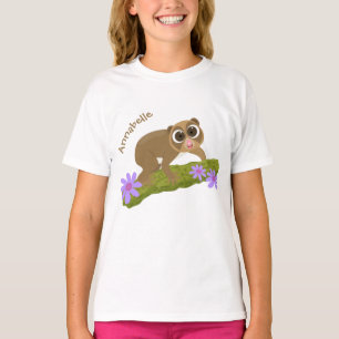 Niedlicher, langsamer Lorbeer auf Zweig-Cartoon T-Shirt