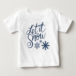 Niedlicher Lasst es Schnee Weihnachten mit blauen  Baby T-shirt