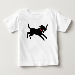 Niedlicher laufender schwarzer Labrador des Baby T-shirt