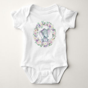 Niedlicher Lavendel-Elefant-Baby-Overall Baby Strampler