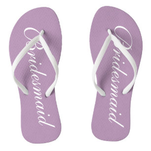 Niedlicher Lavendel lila Hochzeitskippe Flip Flops