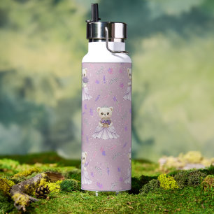 Niedlicher Lavendel-Prinzessinnen-Bär Trinkflasche