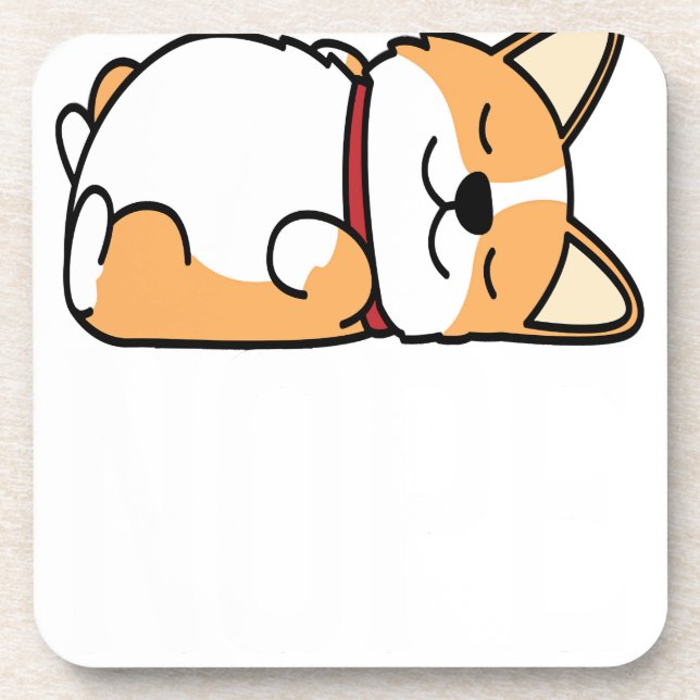 Niedlicher Lazy Nope heute nicht Corgi Lover Llong Getränkeuntersetzer (Vorderseite)