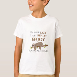 Niedlicher Lazy Sloth, der auf Baumwoll-Funny-Text T-Shirt