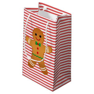 Niedlicher Lebkuchenmann - Roter Streifen Weihnach Kleine Geschenktüte