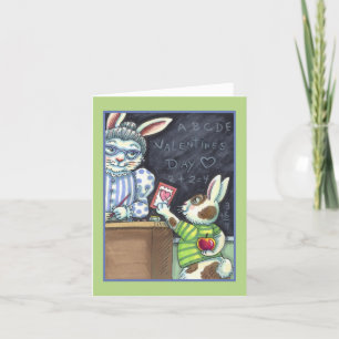 NIEDLICHER LEHRER-BUNNY-RABBIT FEIERTAGSKARTE