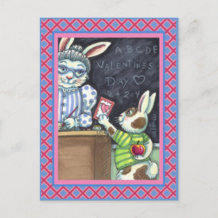 NIEDLICHER LEHRER-BUNNY-RABBIT FEIERTAGSPOSTKARTE