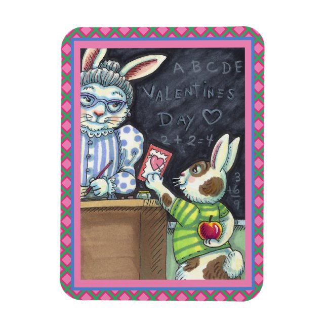 NIEDLICHER LEHRER-BUNNY-RABBIT MAGNET (Vertikal)