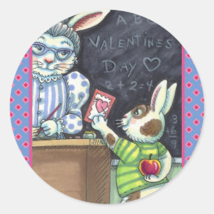 NIEDLICHER LEHRER-BUNNY-RABBIT RUNDER AUFKLEBER