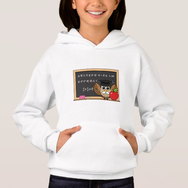 Niedlicher Lehrer mit Apple-Cartoon Hoodie (Vorderseite)