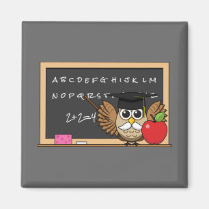 Niedlicher Lehrer mit Apple-Cartoon Magnet