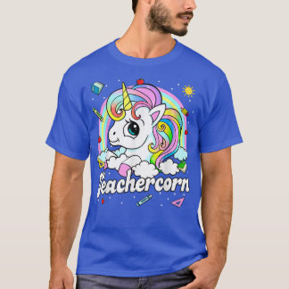 Niedlicher Lehrer mit Unicorn Girl Kis Lehrer T-Shirt
