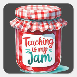 Niedlicher Lehrer zurück zum Schulgeschenk Quadratischer Aufkleber