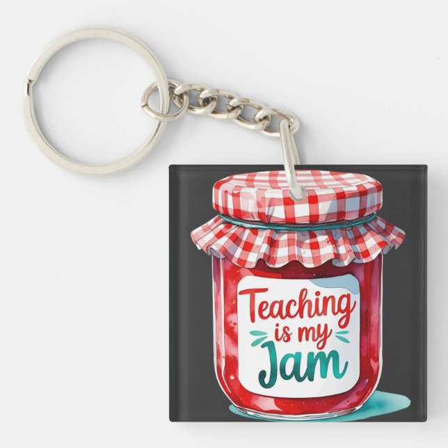 Niedlicher Lehrer zurück zum Schulgeschenk Schlüsselanhänger (Vorderseite)