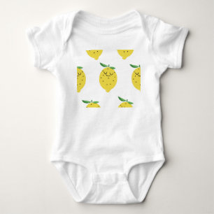 Niedlicher Lemon-Cartoon: Nahtlos Vintag Baby Strampler