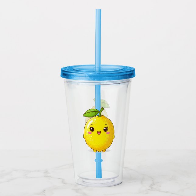 Niedlicher Lemon-Charakter Acryltrinkbecher (Vorderseite)