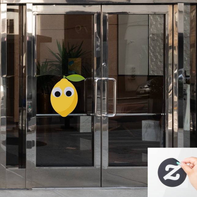 Niedlicher Lemon-Charakter mit Googly Eyes Fensteraufkleber (Büro Tür)