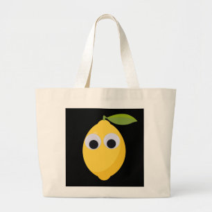 Niedlicher Lemon-Charakter mit Googly Eyes Jumbo Stoffbeutel