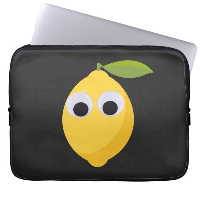 Niedlicher Lemon-Charakter mit Googly Eyes Laptopschutzhülle (Vorderseite)
