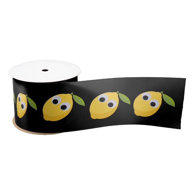 Niedlicher Lemon-Charakter mit Googly Eyes Satinband (Spule)