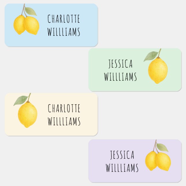 Niedlicher Lemon Sommer zurück zur Schule Kleidung Etiketten (Gruppe)