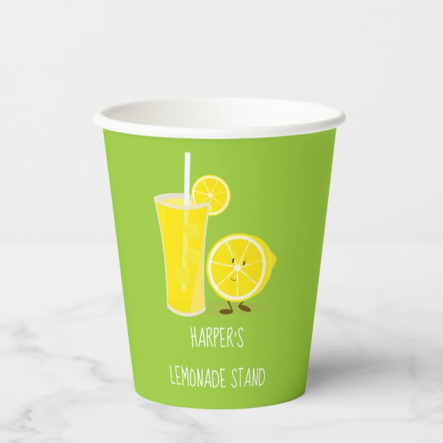 Niedlicher Lemonade-Stand Pappbecher (Vorderseite)